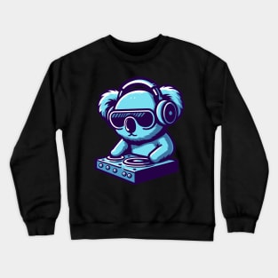 Kawaii koala with headphones and dj mixer, cute and funny koala bear, koala lover Crewneck Sweatshirt